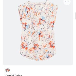stitchfix Daniel Rainn Floral Blouse - White and Orange